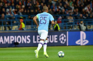 KHARKIV, UKRAINE - September 18, 2019: Fernandinho player during the UEFA Champions League match between Shakhtar Donetsk vs Manchester City (England), Ukraine