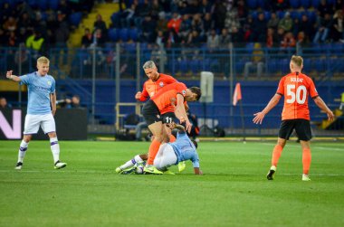 KHARKIV, UKRAINE - September 18, 2019: Raheem Sterling player during the UEFA Champions League match between Shakhtar Donetsk vs Manchester City (England), Ukraine