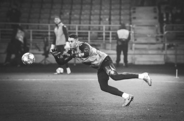 KHARKIV, UKRAINE - December 11, 2019: Pierluigi Gollini during the UEFA Champions League match between Shakhtar vs Atalanta Bergamasca Calcio BC (Italy), Ukraine