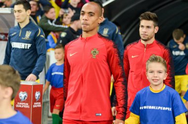 Kyiv, Ukrayna - 14 Ekim 2019: Uefa Euro 2020 ön eleme maçında Ukrayna milli takımı Ukrayna milli takımı Ukrayna ile oynamıştır.