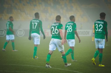 LVIV, UKRAINE - November 07, 2019: AS Saint Etienne player during the UEFA Europa League match between Alexandria (Ukraine) vs AS Saint Etienne (France), Ukraine