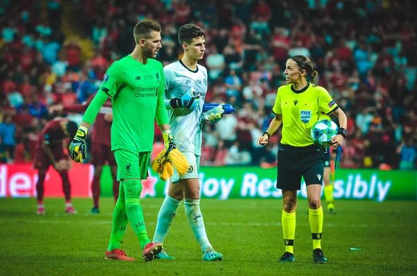 Istanbul Turkiet Augusti 2019 Kepa Arrizabalaga Och Adrian Uefa Super — Stockfoto