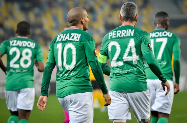 Lviv Ukraine November 2019 Wahbi Khazri Saint Etienne Celebrate Goal — Stockfoto