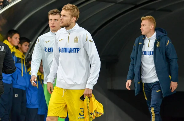Kijów Ukraina Października 2019 Gracz Ihor Plastun Kwalifikacyjnym Meczu Uefa — Zdjęcie stockowe