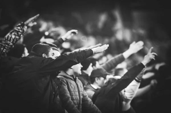 Lviv Ucrania Noviembre 2019 Fans Amd Ultras Apoya Equipo Levantando —  Fotos de Stock