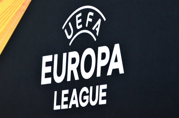 Lviv Ukraine November 2019 Europa League Logo Emblem Uefa Europa — Stok fotoğraf