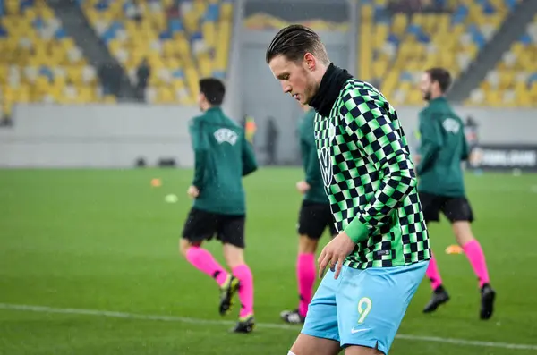 우크라 Lviv 2019 Wout Weghorst Player Training Session Uefa Europa — 스톡 사진