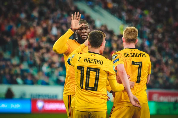 SAINT-PETERSBURG, RUSSIA - November 16, 2019: Football player during UEFA EURO 2020 qualifying match between national team Russia against Belgium national team, Russia