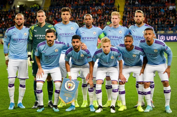 Kharkiv Ukraine September 2019 General Photo Manchester City Player Line — Stock Photo, Image