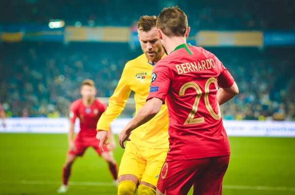 Kyjev Ukrajina Října 2019 Bernardo Silva Během Kvalifikačního Utkání Uefa — Stock fotografie