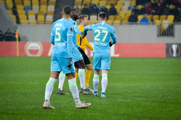 乌克兰利沃夫 Lviv Ukraine 2019年11月28日 在乌克兰亚力山大 乌克兰 对沃尔夫斯堡 的Uefa Europa League比赛中 — 图库照片