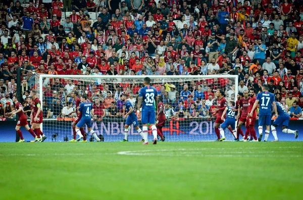 Istanbul Turkiet Augusti 2019 Fotbollsspelare Uefas Super Cup Finalmatch Mellan — Stockfoto