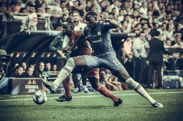 Istanbul Turkey August 2019 Sadio Mane Kurt Zouma Uefa Super — ストック写真