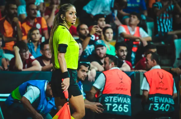 Istambul Turquia Agosto 2019 Homem Das Linhas Femininas Durante Partida — Fotografia de Stock