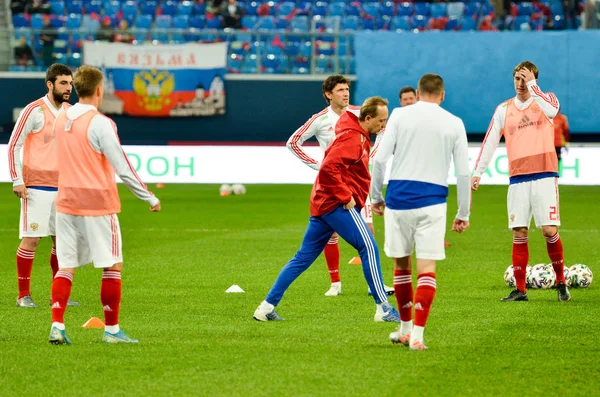 Saint Petersburg Rússia Novembro 2019 Sessão Treinamento Seleção Russa Futebol — Fotografia de Stock