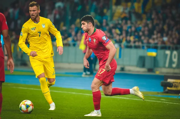 Kyiv Ukraine Outubro 2019 Goncalo Guedes Durante Partida Qualificação Uefa — Fotografia de Stock