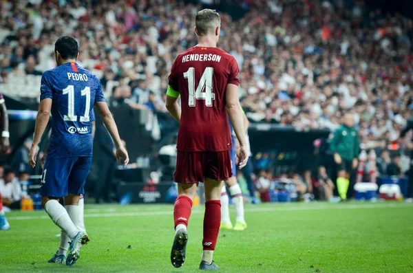 Istanbul, Turkey - August 14, 2019: Jordan Henderson player during the UEFA Super Cup Finals match between Liverpool and Chelsea at Vodafone Park in Vodafone Arena, Turkey