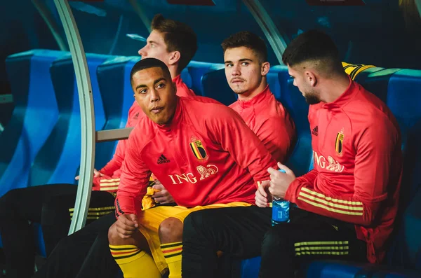 SAINT-PETERSBURG, RUSSIA - November 16, 2019: Youri Tielemans player during UEFA EURO 2020 qualifying match between national team Russia against Belgium national team, Russia