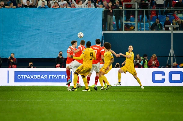 Saint Petersburg Russia Novembre 2019 Giocatore Calcio Durante Partita Qualificazione — Foto Stock