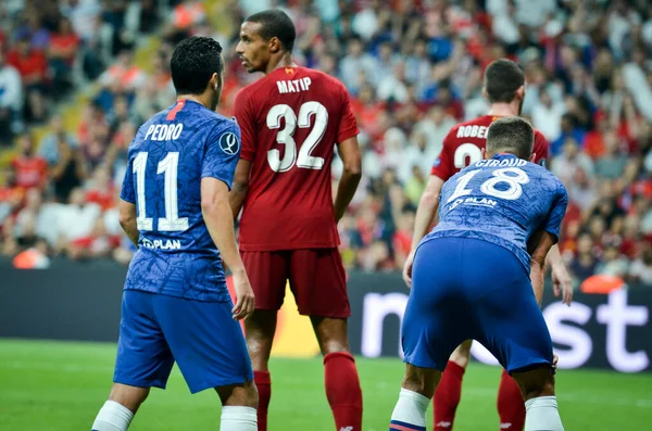 Istambul Turquia Agosto 2019 Pedro Olivier Giroud Durante Partida Das — Fotografia de Stock