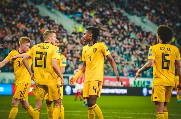 Saint Petersburg Rusia Noiembrie 2019 Jucătorul Dedryck Boyata Timpul Meciului — Fotografie, imagine de stoc