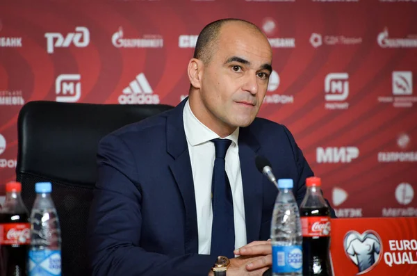 Saint Petersburg Russia November 2019 Coach Roberto Martinez Press Conference — Zdjęcie stockowe