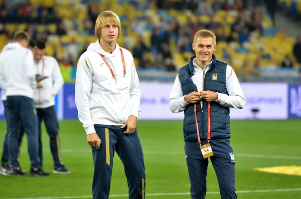 Kyiv ウクライナ 2019年10月14日 ウクライナUefaユーロ2020予選中のサッカー選手ウクライナ代表とポルトガル代表 ウクライナ代表との試合 — ストック写真