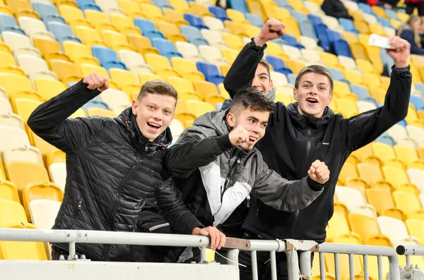 Lviv Ukraine November 2019 Football Fans Wiht Emotion Support Team — стокове фото