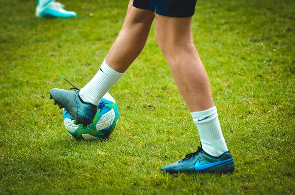 Istanbul Turchia Agosto 2019 Allenamento Calcio Con Pallone Parte Calciatori — Foto Stock