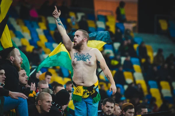 Lviv Ucrania Noviembre 2019 Los Aficionados Fútbol Los Ultras Apoyan —  Fotos de Stock