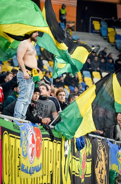 Lviv Ucrania Noviembre 2019 Los Aficionados Fútbol Los Ultras Apoyan — Foto de Stock