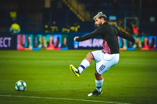 KHARKIV, UKRAINE - September 18, 2019: Sergio Aguero player during the UEFA Champions League match between Shakhtar Donetsk vs Manchester City (England), Ukraine