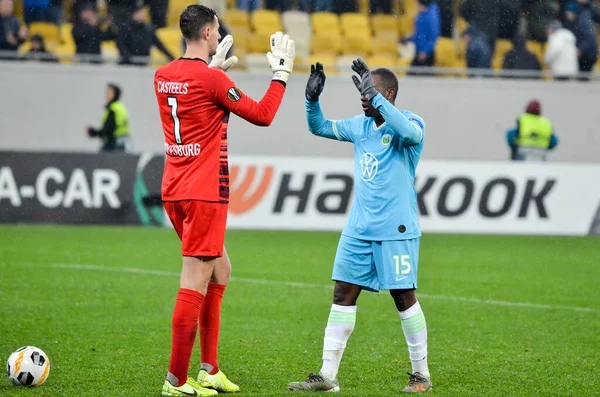 Lviv Ukrayna Kasım 2019 Uefa Avrupa Ligi Karşılaşmasında Jerome Roussillon — Stok fotoğraf