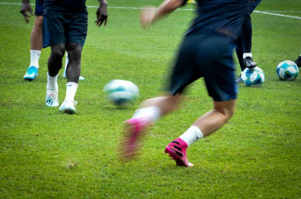 Estambul Turquía Agosto 2019 Sesión Entrenamiento Fútbol Con Exposición Prolongada — Foto de Stock