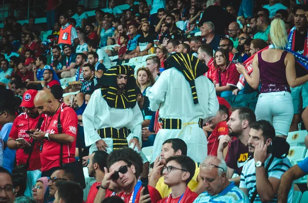 Istanbul Turkey August 2019 Liverpool Football Fans Spectators Uefa Super — Stok fotoğraf