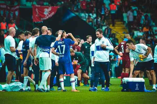 Istanbul Turkey August 2019 Chelsea Player Half Time Break Uefa — Zdjęcie stockowe