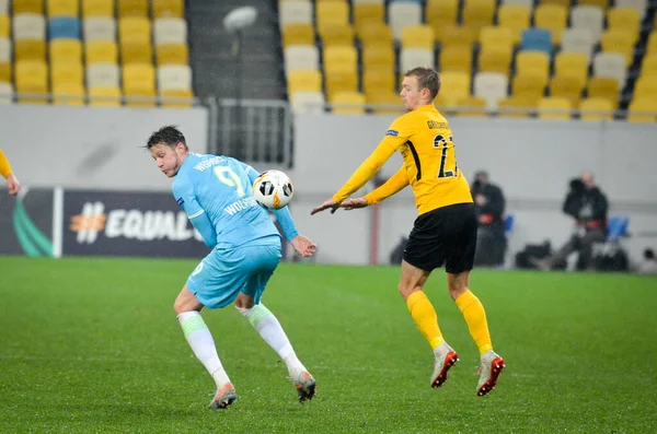 乌克兰利沃夫 Lviv Ukraine 2019年11月28日 在亚力山大 乌克兰 对沃尔夫斯堡 的Uefa Europa League比赛中 — 图库照片