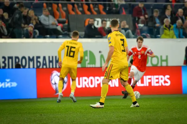 SAINT-PETERSBURG, RUSSIA - November 16, 2019: Thomas Vermaelen player during UEFA EURO 2020 qualifying match between national team Russia against Belgium national team, Russia