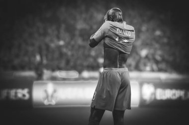 Kyiv, Ukrayna - 14 Ekim 2019: Uefa Euro 2020 ön eleme karşılaşmasında Ukrayna milli takımı Ukrayna ile Ukrayna milli takımı arasında oynanan karşılaşmada Danilo Pereira oyuncusu