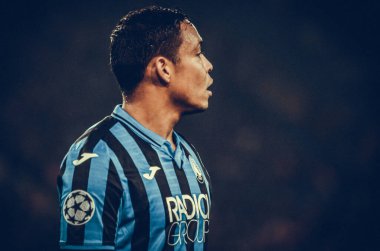 KHARKIV, UKRAINE - December 11, 2019: Luis Muriel player during the UEFA Champions League match between Shakhtar vs Atalanta Bergamasca Calcio BC (Italy), Ukraine