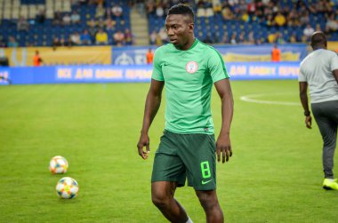 DNIPRO, UKRAINE - September 10, 2019: Oghenekaro Etebo player during the friendly match between national team Ukraine against Nigeria national team, Ukraine