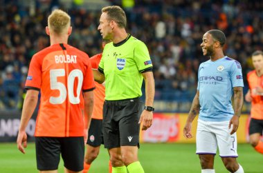 KHARKIV, UKRAINE - September 18, 2019: Referee Artur Soares Dias during the UEFA Champions League match between Shakhtar Donetsk vs Manchester City (England), Ukraine
