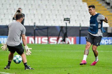 Istanbul, Turkey - August 14, 2019: Roberto Firmino before the UEFA Super Cup Finals match between Liverpool and Chelsea at Vodafone Park in Vodafone Arena, Turkey