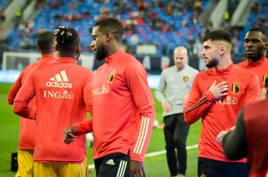 SAINT-PETERSBURG, RUSSIA - November 16, 2019: Belgium national football team training session during UEFA EURO 2020 qualifying match between Russia against Belgium, Russia