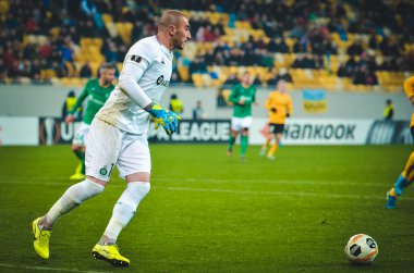 LVIV, UKRAINE - November 07, 2019:  Stephane Ruffier player during the UEFA Europa League match between Alexandria (Ukraine) vs AS Saint Etienne (France), Ukraine