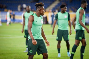 DNIPRO, UKRAINE - September 10, 2019: Football player during the friendly match between national team Ukraine against Nigeria national team, Ukraine
