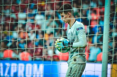 Istanbul, Turkey - August 14, 2019: Kepa Arrizabalaga during the UEFA Super Cup Finals match between Liverpool and Chelsea at Vodafone Park in Vodafone Arena, Turkey