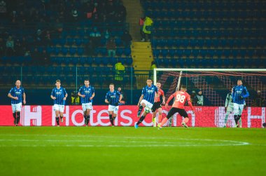 KHARKIV, UKRAINE - December 11, 2019: Atalanta  player during the UEFA Champions League match between Shakhtar vs Atalanta Bergamasca Calcio BC (Italy), Ukraine