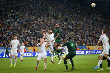 DNIPRO, UKRAINE - September 10, 2019: Football player during the friendly match between national team Ukraine against Nigeria national team, Ukraine