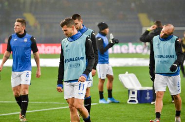 KHARKIV, UKRAINE - December 11, 2019: Remo Freuler players during the UEFA Champions League match between Shakhtar vs Atalanta Bergamasca Calcio BC (Italy), Ukraine